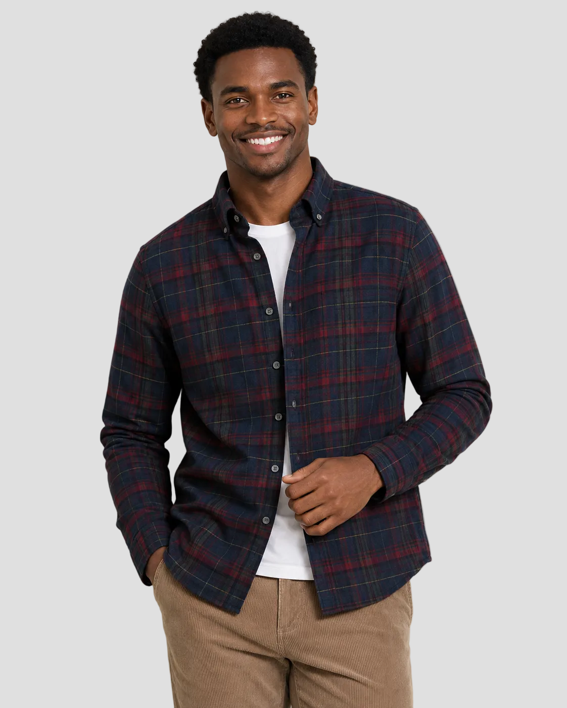 Charles Tyrwhitt Brushed Flannel Shirt - Navy