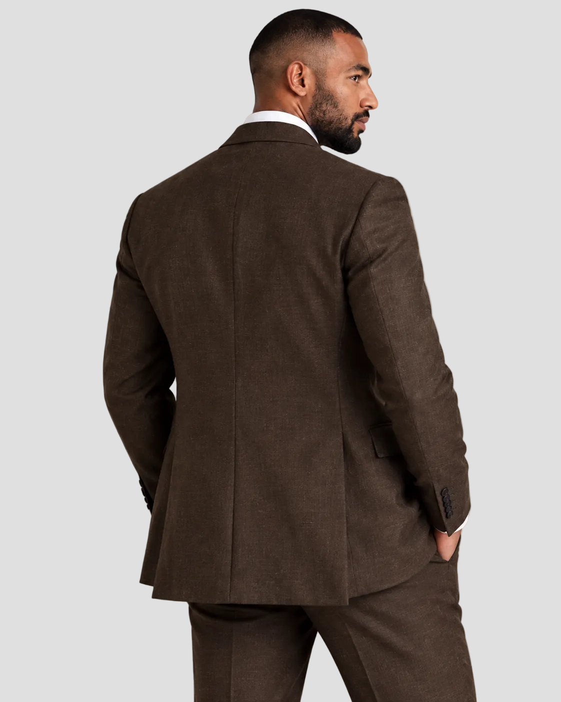 Charles Tyrwhitt Linen Jacket - Chocolate Brown