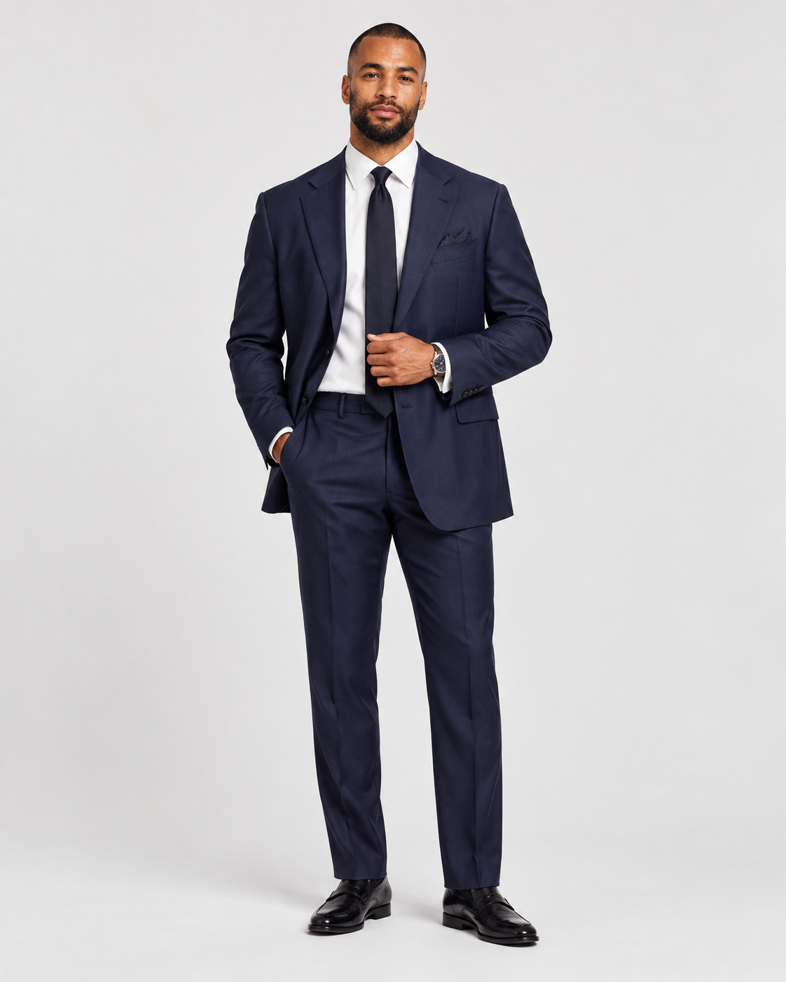 Charles Tyrwhitt Tailored Fit Dark Blue Check 1913 Suit