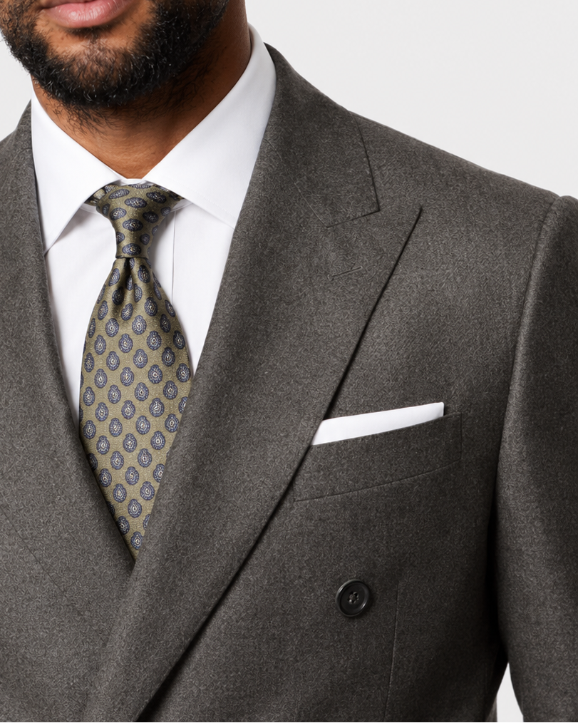 Hawes & Curtis Tailored Fit Olive 1913 Suit - Double Breasted