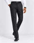 Charles Tyrwhitt Italian Flannel Stripe Suit Trousers - Charcoal Grey