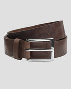 Charles Tyrwhitt Textured Leather Chino Belt - Brown