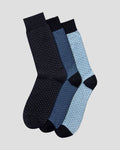 Charles Tyrwhitt 3 Pair Cotton Rich Patterned Multipack Socks - Navy