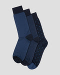 Charles Tyrwhitt 3 Pair Cotton Rich Multipack Socks - Navy & Indigo Blue