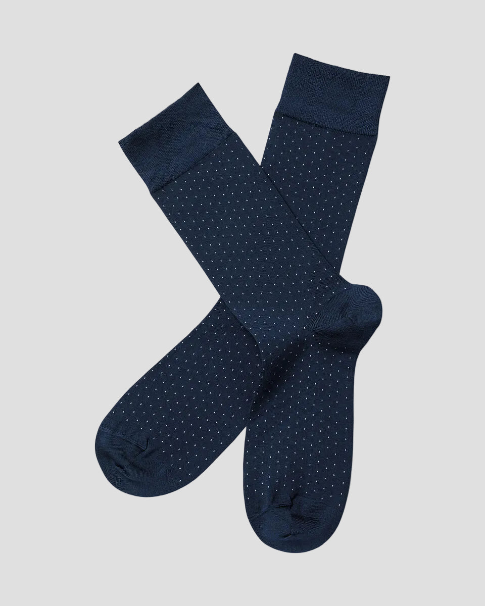 Charles Tyrwhitt Micro Dash Socks - French Blue & White