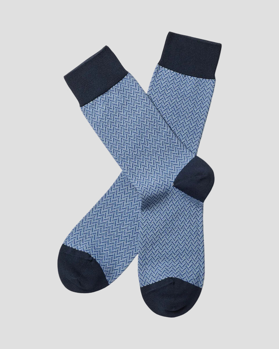 Charles Tyrwhitt Herringbone Socks - Sky Blue