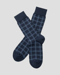 Charles Tyrwhitt Check Socks - Navy & Sky