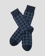 Charles Tyrwhitt Check Socks - Navy & Sky