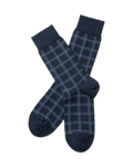 Charles Tyrwhitt Check Socks - Navy & Sky