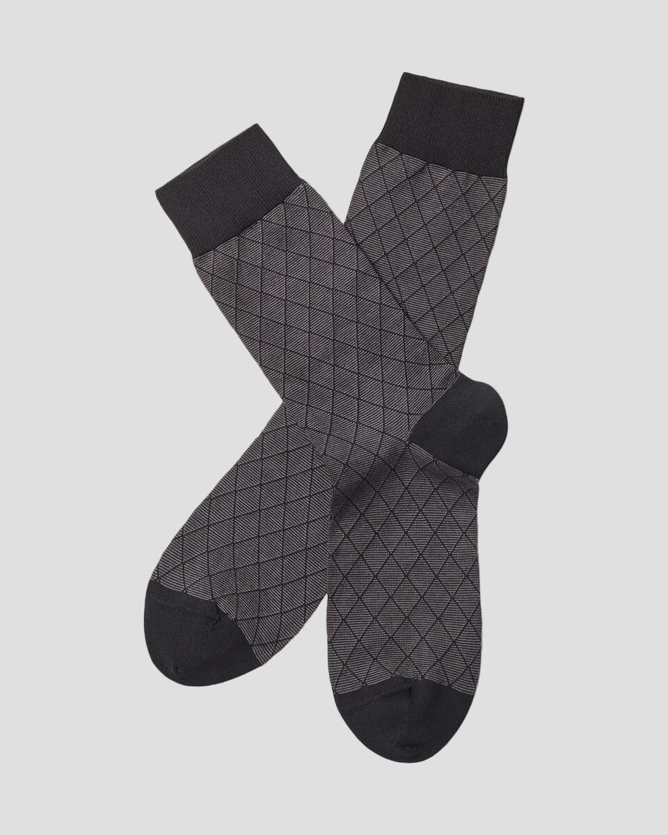 Charles Tyrwhitt Patterned Socks - Grey & Black
