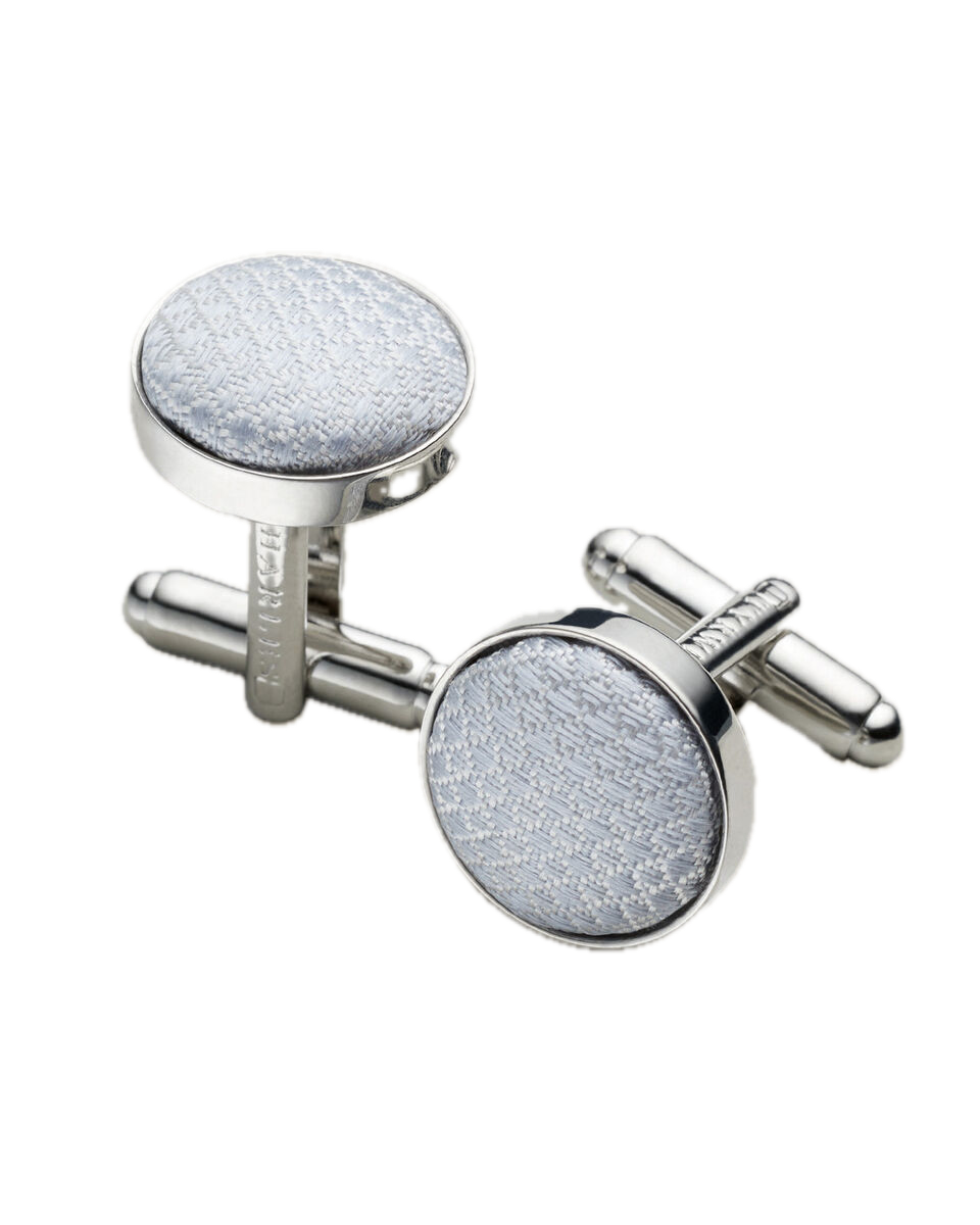Charles Tyrwhitt Silk Round Cufflinks - Ice Blue