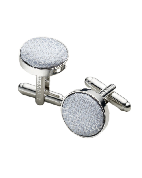 Charles Tyrwhitt Silk Round Cufflinks - Ice Blue - LuxxeCoast