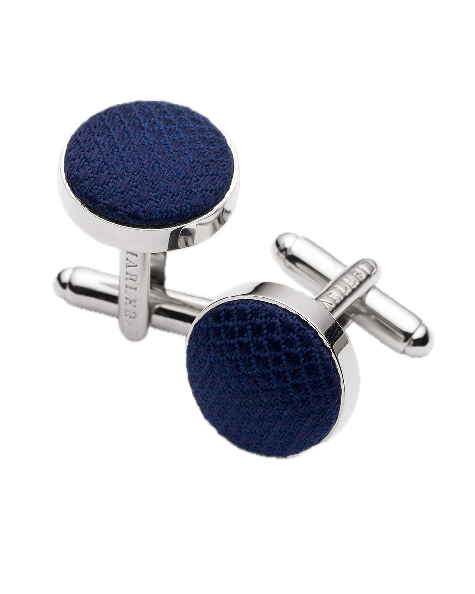 Charles Tyrwhitt Silk Round Cufflinks - Navy