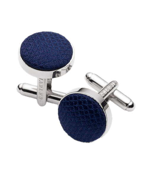 Charles Tyrwhitt Silk Round Cufflinks - Navy - LuxxeCoast