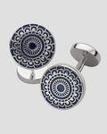 Charles Tyrwhitt Enamel Patterned Cufflinks - Navy