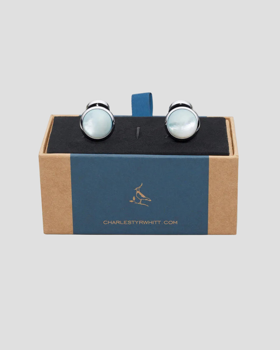 Charles Tyrwhitt Mother of Pearl Cufflinks - Light Blue