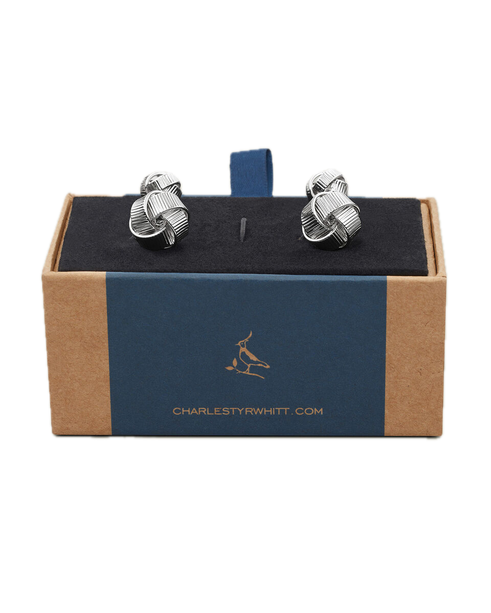 Charles Tyrwhitt Textured Knot Reversible Cufflinks - Silver