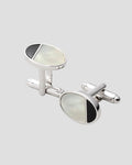 Charles Tyrwhitt Mother of Pearl and Onyx Oval Cufflinks
