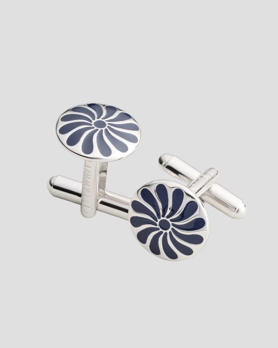 Charles Tyrwhitt Enamel Flower Cufflinks - Navy