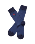 Charles Tyrwhitt England Rugby Stripe Socks - Navy and Cobalt Blue