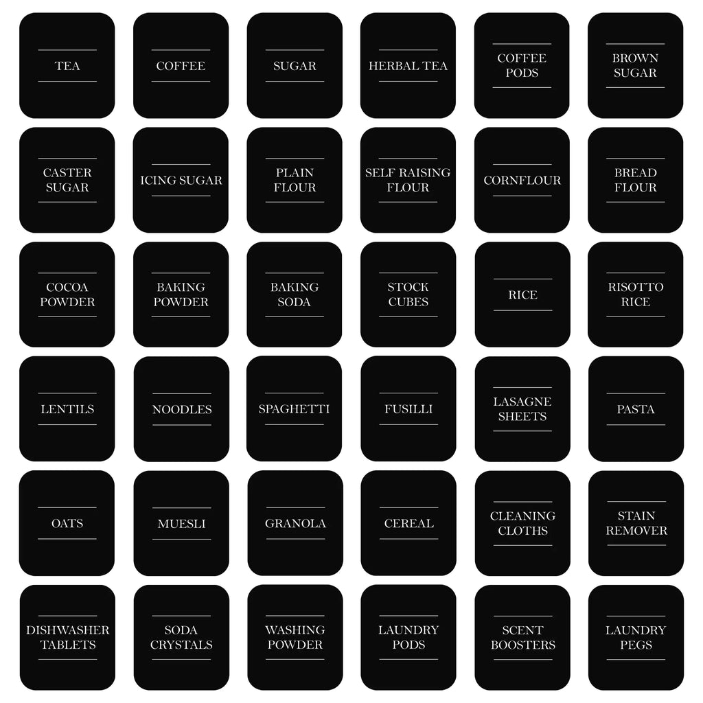 Argon Tableware Storage Jar Labels – Pack of 36
