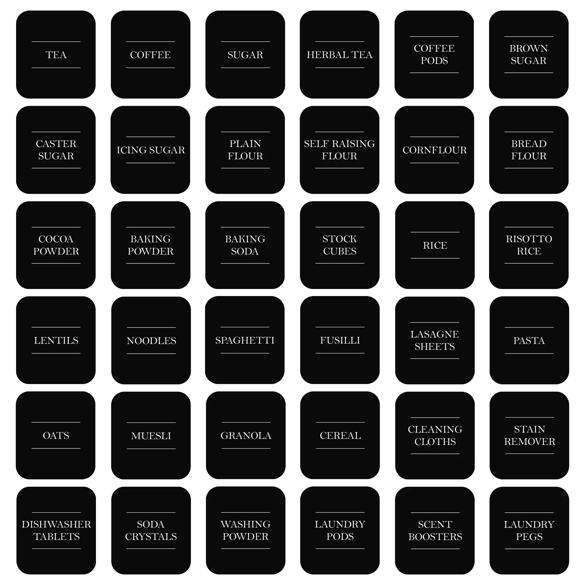 Argon Tableware Storage Jar Labels – Pack of 36