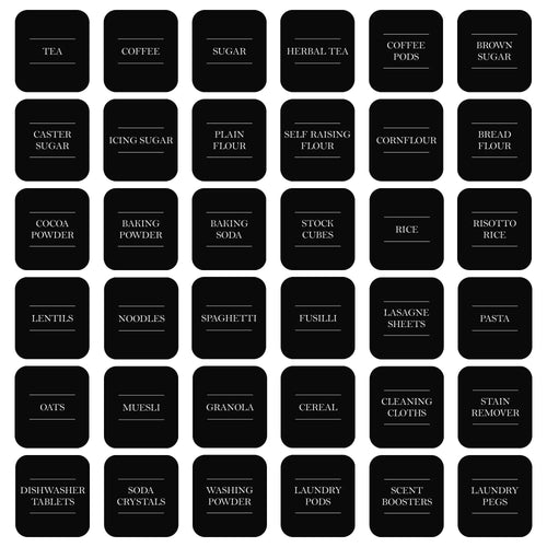 Argon Tableware Storage Jar Labels – Pack of 36