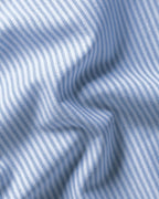 Charles Tyrwhitt England Rugby Stretch Washed Oxford Stripe Shirt - Blue & White