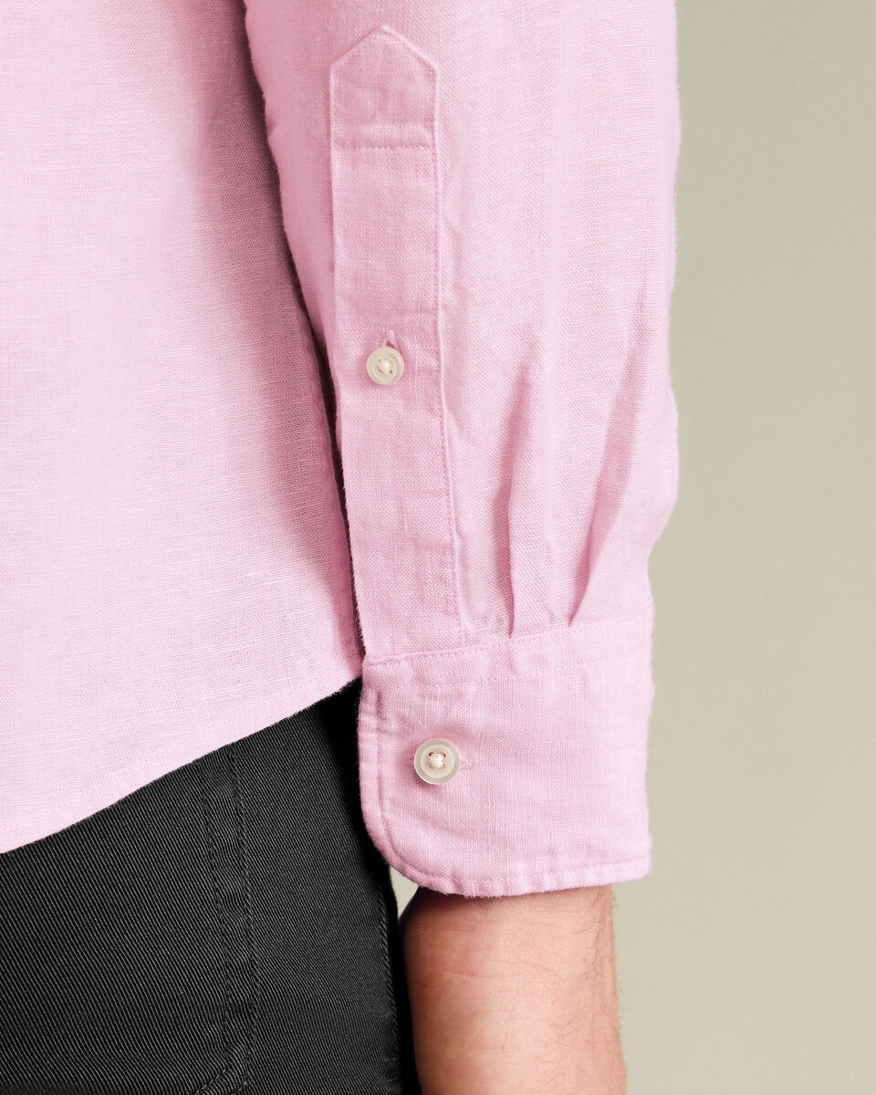 Charles Tyrwhitt England Rugby Pure Linen Shirt – Pink