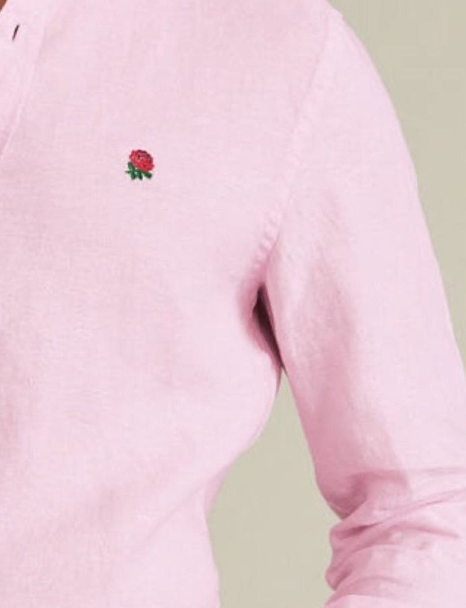 Charles Tyrwhitt England Rugby Pure Linen Shirt – Pink