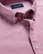 Charles Tyrwhitt Stretch Washed Oxford Shirt - Dark Pink