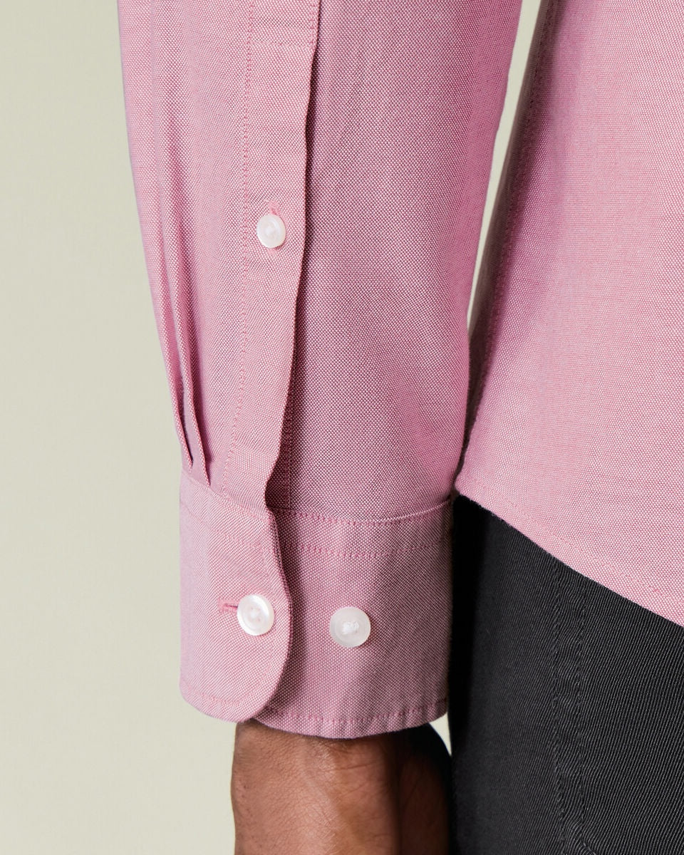 Charles Tyrwhitt Stretch Washed Oxford Shirt - Dark Pink
