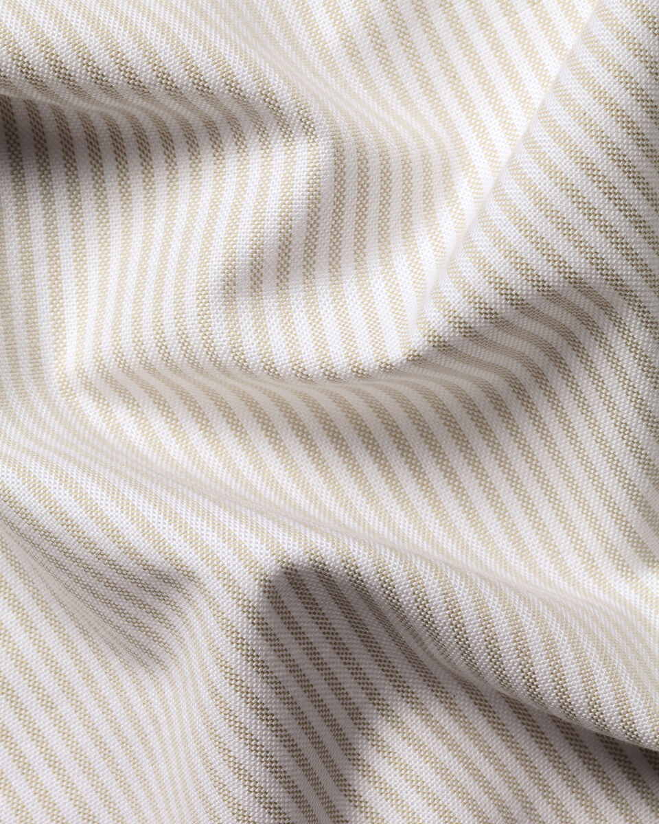 Charles Tyrwhitt Button-Down Stretch Washed Oxford Stripe Shirt - Stone