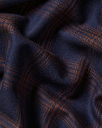 Charles Tyrwhitt Non-Iron Twill Check Shirt - Navy & Amber