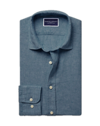 Charles Tyrwhitt Pure Linen Shirt - Airforce Blue