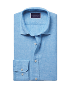 Charles Tyrwhitt Pure Linen Shirt - Ocean Blue
