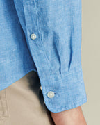 Charles Tyrwhitt Pure Linen Shirt - Ocean Blue