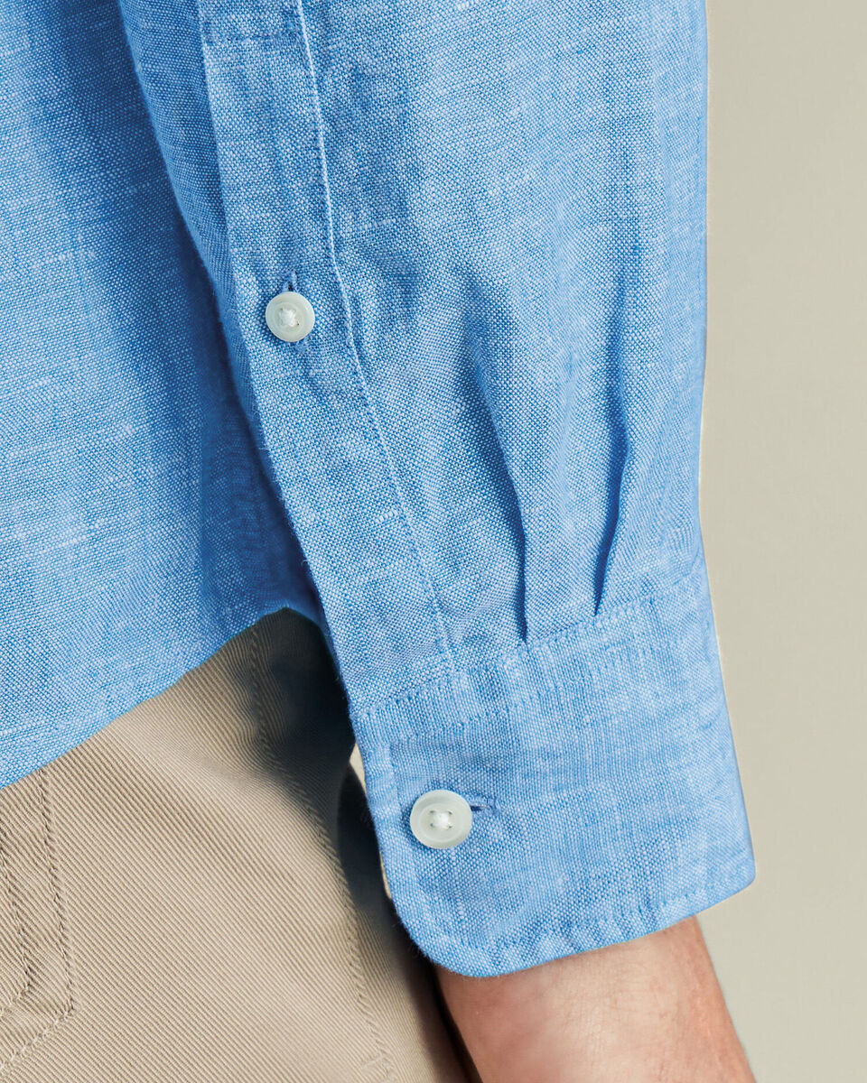 Charles Tyrwhitt Pure Linen Shirt - Ocean Blue