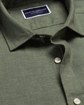 Charles Tyrwhitt Pure Linen Shirt - Olive Green