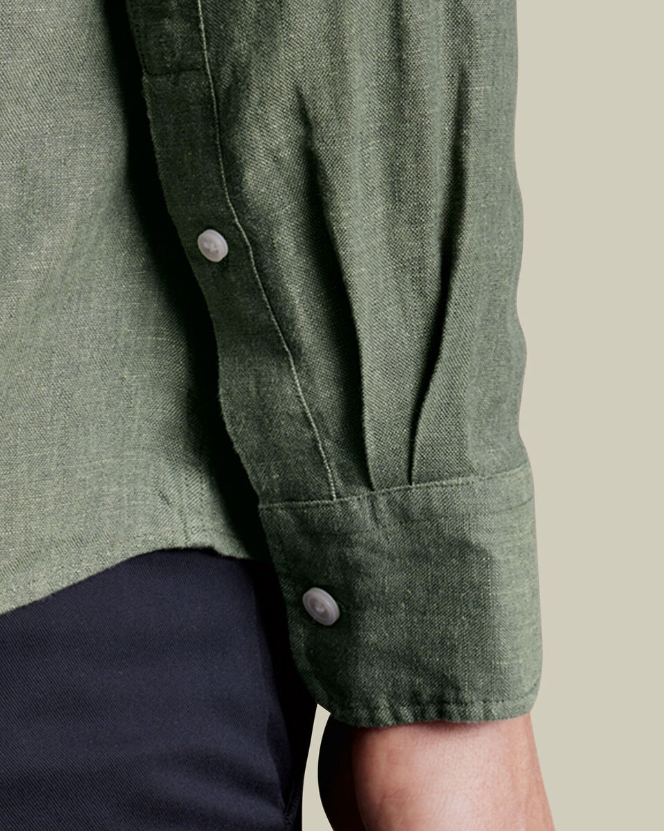 Charles Tyrwhitt Pure Linen Shirt - Olive Green