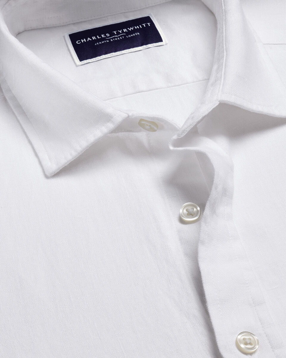 Charles Tyrwhitt Pure Linen Shirt - White
