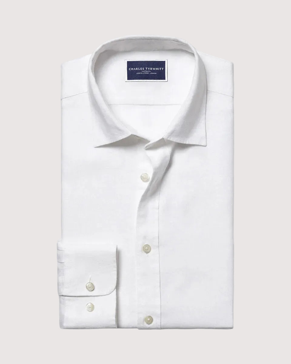 Charles Tyrwhitt Pure Linen Shirt - White