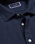 Charles Tyrwhitt Pure Linen Short Sleeve Shirt - Navy