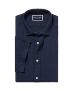 Charles Tyrwhitt Pure Linen Short Sleeve Shirt - Navy