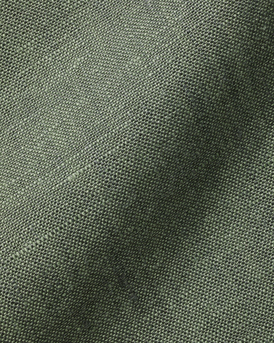 Charles Tyrwhitt Pure Linen Short Sleeve Shirt - Olive Green