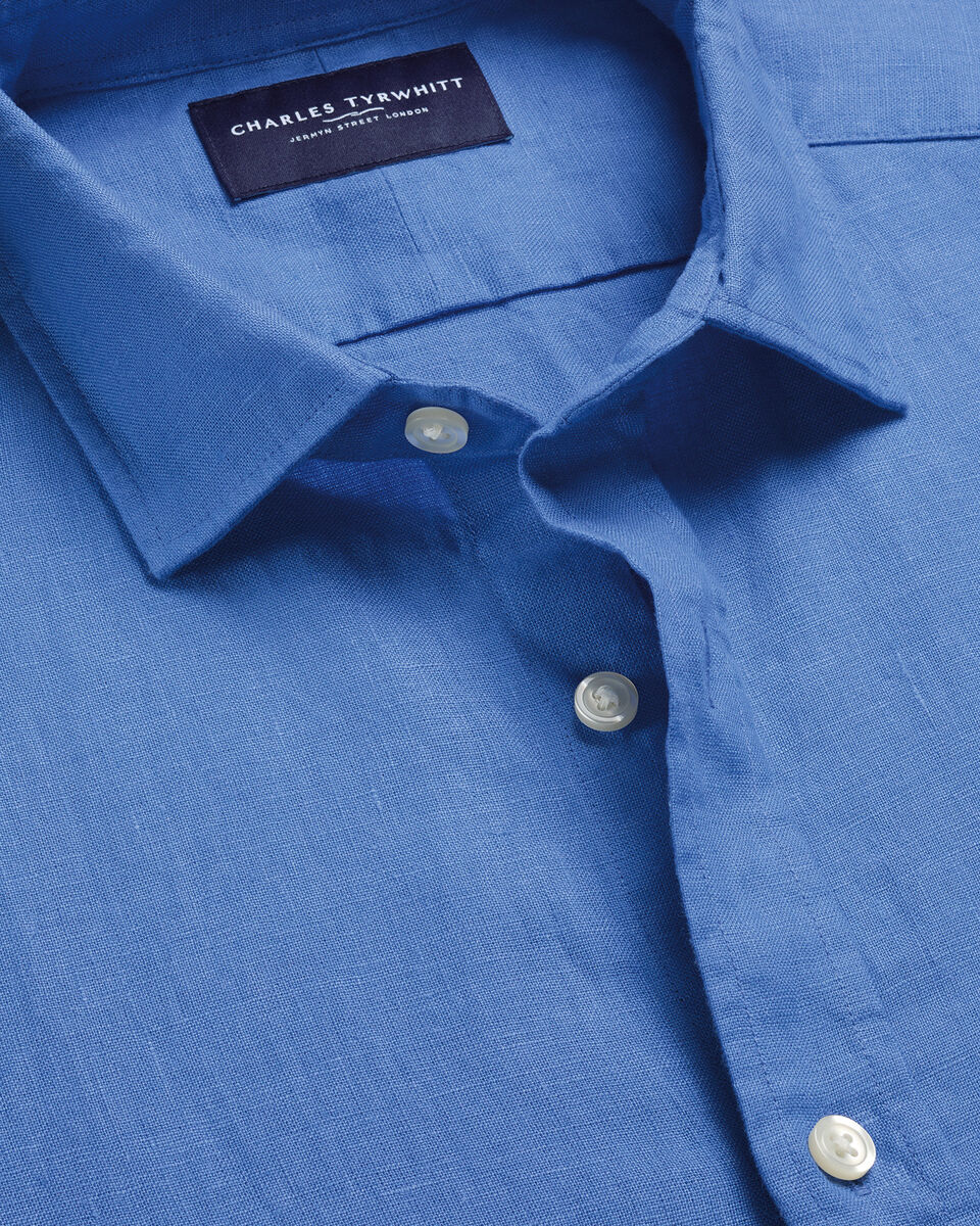 Charles Tyrwhitt Pure Linen Shirt - Corn Blue