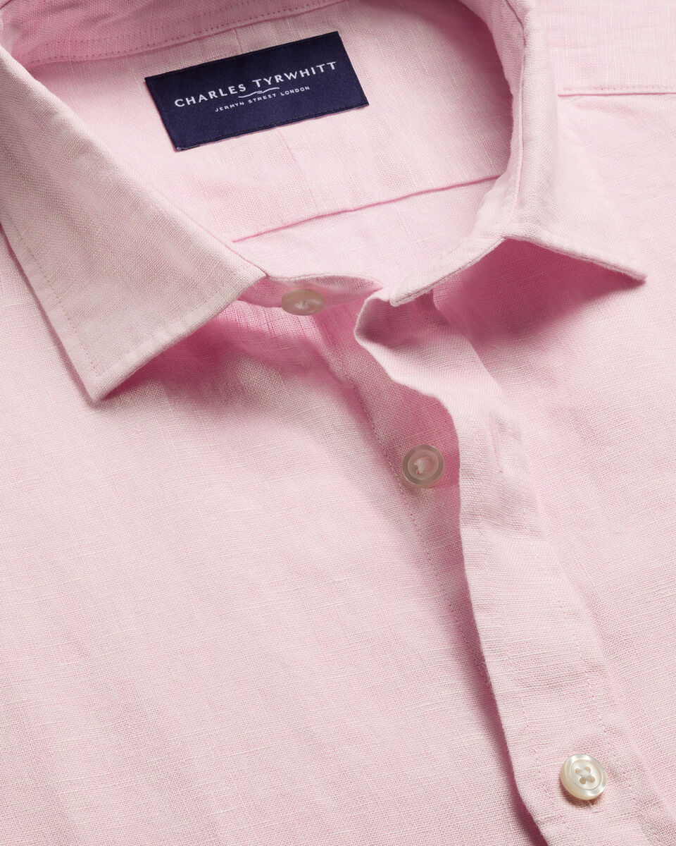 Charles Tyrwhitt Pure Linen Shirt - Pink
