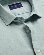 Charles Tyrwhitt Pure Linen Shirt - Pale Teal Green