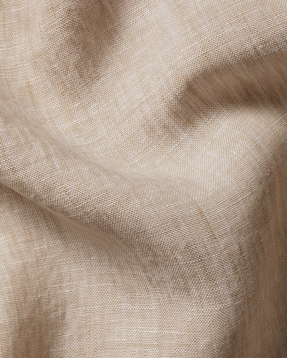 Charles Tyrwhitt Collarless Pure Linen Shirt - Oatmeal