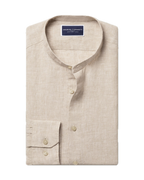 Charles Tyrwhitt Collarless Pure Linen Shirt - Oatmeal